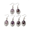 Natural Amethyst Teardrop Dangle Earrings EJEW-K246-01P-05-1