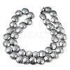 Electroplated Natural Lava Rock Beads Strands G-K388-01G-1