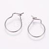 Tarnish Resistant 304 Stainless Steel Hoop Earrings STAS-K148-09-2