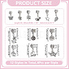 48Pcs 12 Styles Brass European Dangle Charms KK-HY0004-07-2