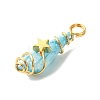 2Pcs Electroplated Natural Quartz Crystal Dyed Copper Wire Wrapped Pendants PALLOY-JF03166-01-4