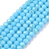 Electroplate Opaque Solid Color Glass Beads Strands EGLA-A044-P2mm-L08-1