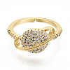 Brass Micro Pave Clear Cubic Zirconia Cuff Rings RJEW-S045-016G-NR-3