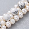Natural Howlite Beads Bracelets BJEW-JB04604-03-2