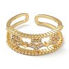 Brass Micro Pave Clear Cubic Zirconia Cuff Rings RJEW-G113-08G-1