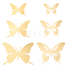 Unicraftale 12Pcs 6 Style Stainless Steel Butterfly Wall  Decoration Pendants STAS-UN0036-52G-1