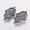 Brass Micro Pave Cubic Zirconia Links ZIRC-E114-06-2