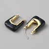 Acrylic Rectangle Hoop Earrings EJEW-WH0012-039B-2