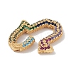 Rack Plating Brass Micro Pave Cubic Zirconia Twister Clasps KK-NH0002-07G-02-2