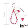 Polymer Clay Rhinestone & Glass Beaded Chain Mobile Strap HJEW-SW00021-02-2