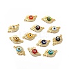 Rack Plating Real 18K Gold Plated Brass Micro Pave Clear Cubic Zirconia Connector Charms ZIRC-L102-08G-1