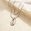 Non-Tarnish 304 Stainless Steel Round Snake & Link Chains Double Layer Necklaces LK2067-2-2