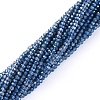Electroplate Glass Beads Strands X-EGLA-F149-FR-04-2