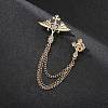 Angel Wing & Cross Chain Tassel Dangle Brooch Pin RELI-PW0001-100G-02-1