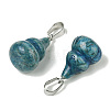 Dyed & Heated Natural Blue Agate Pendants G-B127-03P-06-3