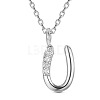 SHEGRACE Rhodium Plated 925 Sterling Silver Initial Pendant Necklaces JN917A-1