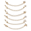 Brass Micro Pave Clear Cubic Zirconia Ends with Chain KK-HS0001-97-1