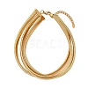 304 Stainless Steel 3-Strand Snake Chain Necklaces for Women NJEW-B122-02G-4