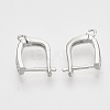 Brass Micro Pave Cubic Zirconia Hoop Earring Findings with Latch Back Closure KK-T048-022P-NF-2