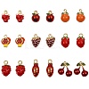 18Pcs Mixed Enamel Fruits Charms Pendant Imitation Fruit Charm Colorful Alloy Enamel Pendant for Jewelry Necklace Bracelet Earring Making Crafts JX186A-1