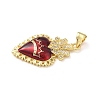Brass Micro Pave Cubic Zirconia Pendants KK-I379-03G-D-2