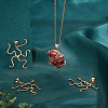 4Pcs 4 Styles Brass Pendant Cabochon Settings KK-PH0010-44G-5