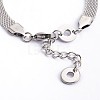 Tarnish Resistant Flat Round with Human 201 Stainless Steel Link Bracelets with 304 Stainless Steel Chain BJEW-O108-02P-3