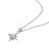 TINYSAND Starburst 925 Sterling Silver Cubic Zirconia Pendant Necklaces TS-N345-S-3