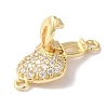 Brass Micro Pave Cubic Zirconia Fold Over Clasps KK-B098-02G-2