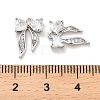Brass Micro Pave Clear Cubic Zirconia Charms KK-C054-14P-3