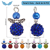 4 Sets Angle Shape Polymer Clay Rhinestone Pendants FIND-PH0009-14A-2