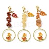 3Pcs Alloy Leaf Enamel Pendants Decorations HJEW-JM01770-1