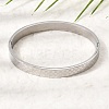 304 Stainless Steel Tartan Textured Hinged Cuff Bangles for Women SA-CBAC920-10P-1