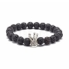 Natural Lava Rock Beads Oil Diffuser Yoga Stretch Bracelet for Girl Women BJEW-JB06834-5