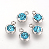 201 Stainless Steel Rhinestone Charms X-STAS-S068-12-2