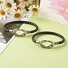 Braided Imitation Cowhide Leather Cord Bracelets for Couple BJEW-JB06443-35