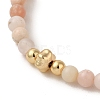 4mm Round Natural Pink Opal Beaded Bracelets BJEW-P318-03G-03-2