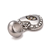 304 Stainless Steel Crystal Rhinestone European Dangle Charms STAS-F278-28P-4