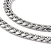 Non-Tarnish 201 Stainless Steel Cuban Link Chain Necklace with 304 Stainless Steel Clasps for Men Women NJEW-M194-01C-P-2