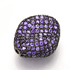 Brass Micro Pave Cubic Zirconia Beads ZIRC-T004-50B-04-2
