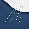 Rhodium Plated 925 Sterling Silver Ear Thread for Women HR0515-3