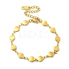 Flat Round 304 Stainless Steel Link Chains Bracelets for Women BJEW-B059-01G-04-1
