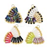 4Pcs 4 Styles Glass Seed Beads Pendants PALLOY-MZ01447-1