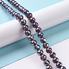 Electroplate Glass Beads Strands GLAA-E036-13C-2