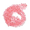 Spray Painted Transparent Glass Beads Strands GLAA-P060-01B-06-2
