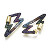 Brass Micro Pave Cubic Zirconia Screw Carabiner Lock Charms ZIRC-N039-014B-NF-3