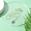 Natural Lapis Lazuli Oval Pendent Necklaces NJEW-JN04347-2