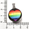 Flat Round 201 Stainless Steel Acrylic Pendants STAS-U036-01P-05-3