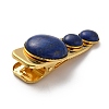 Natural Lapis Lazuli Alligator Hair Clips G-B042-03G-03-3