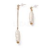 ABS Plastic Imitation Pearl Asymmetrical Earrings EJEW-JE04426-1